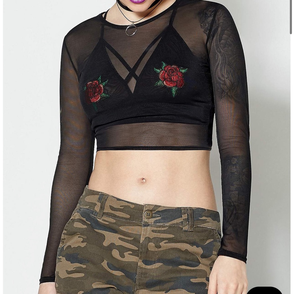 Spencer’s Mesh Crop Top, NWT.